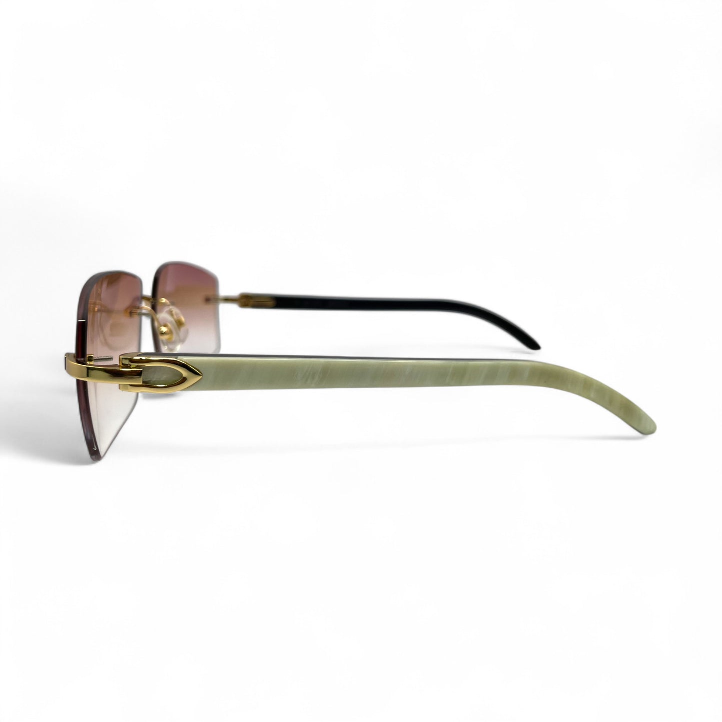 C Decor Buffs - Gold White Genuine Horn Sunglasses (2010s)