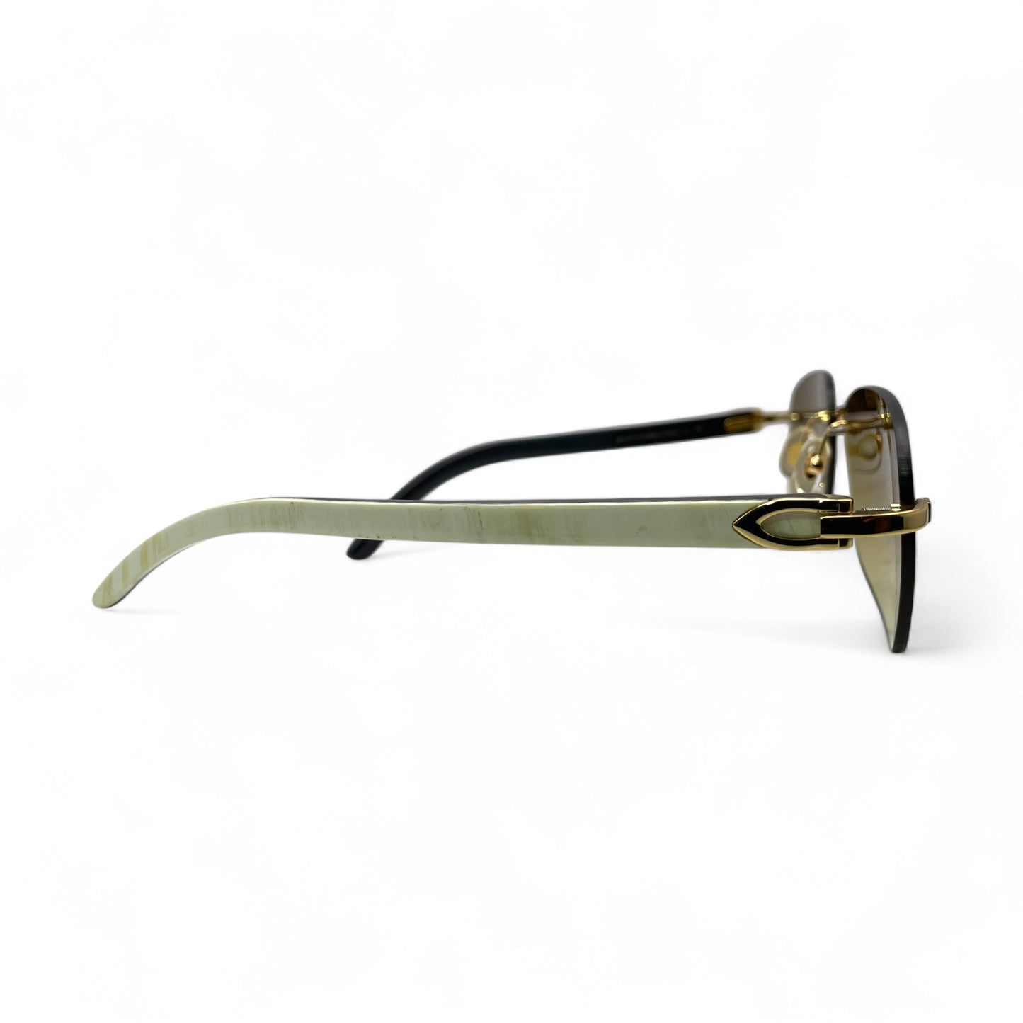 C Decor Buffs - Gold White Genuine Horn Sunglasses (2010s)