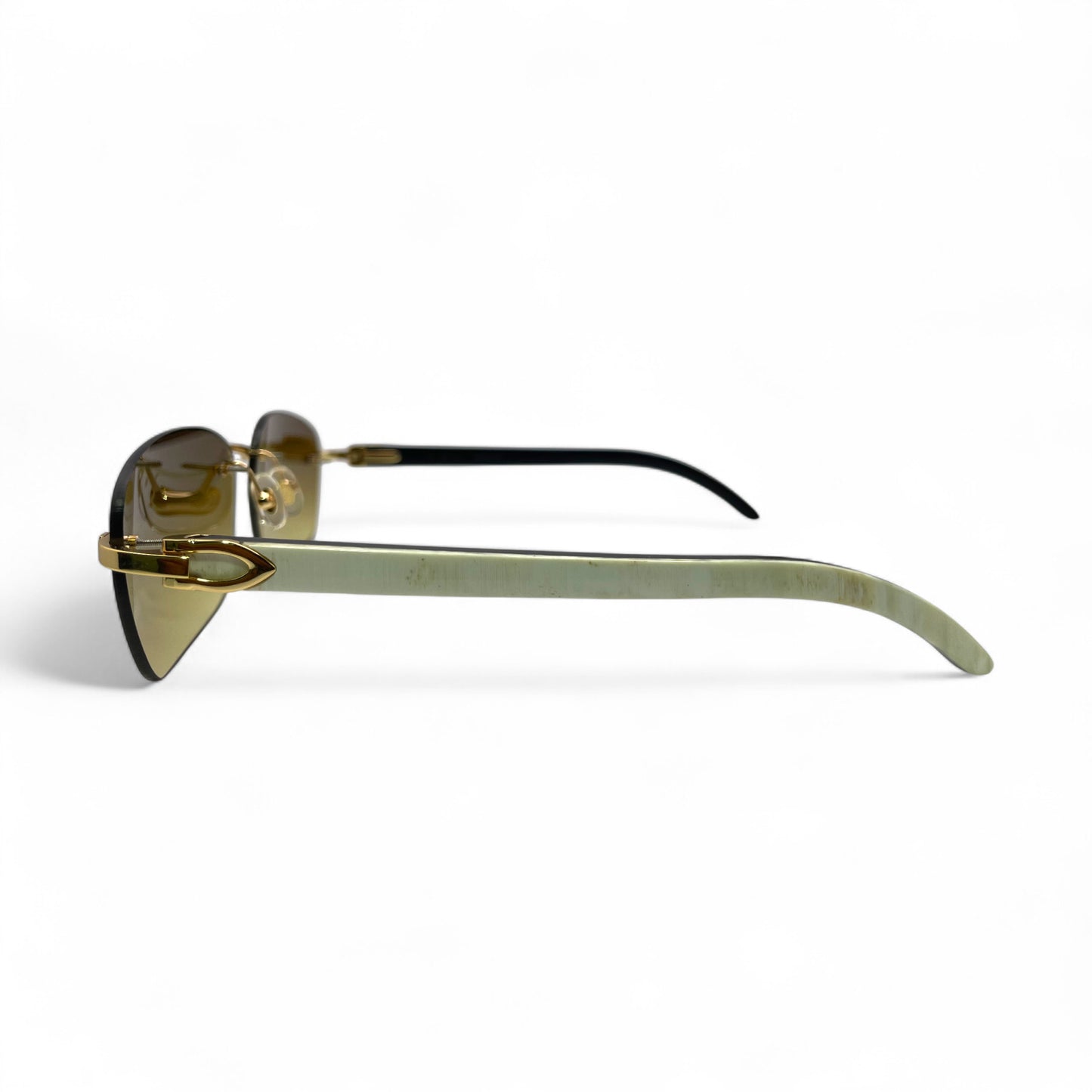 C Decor Buffs - Gold White Genuine Horn Sunglasses (2010s)