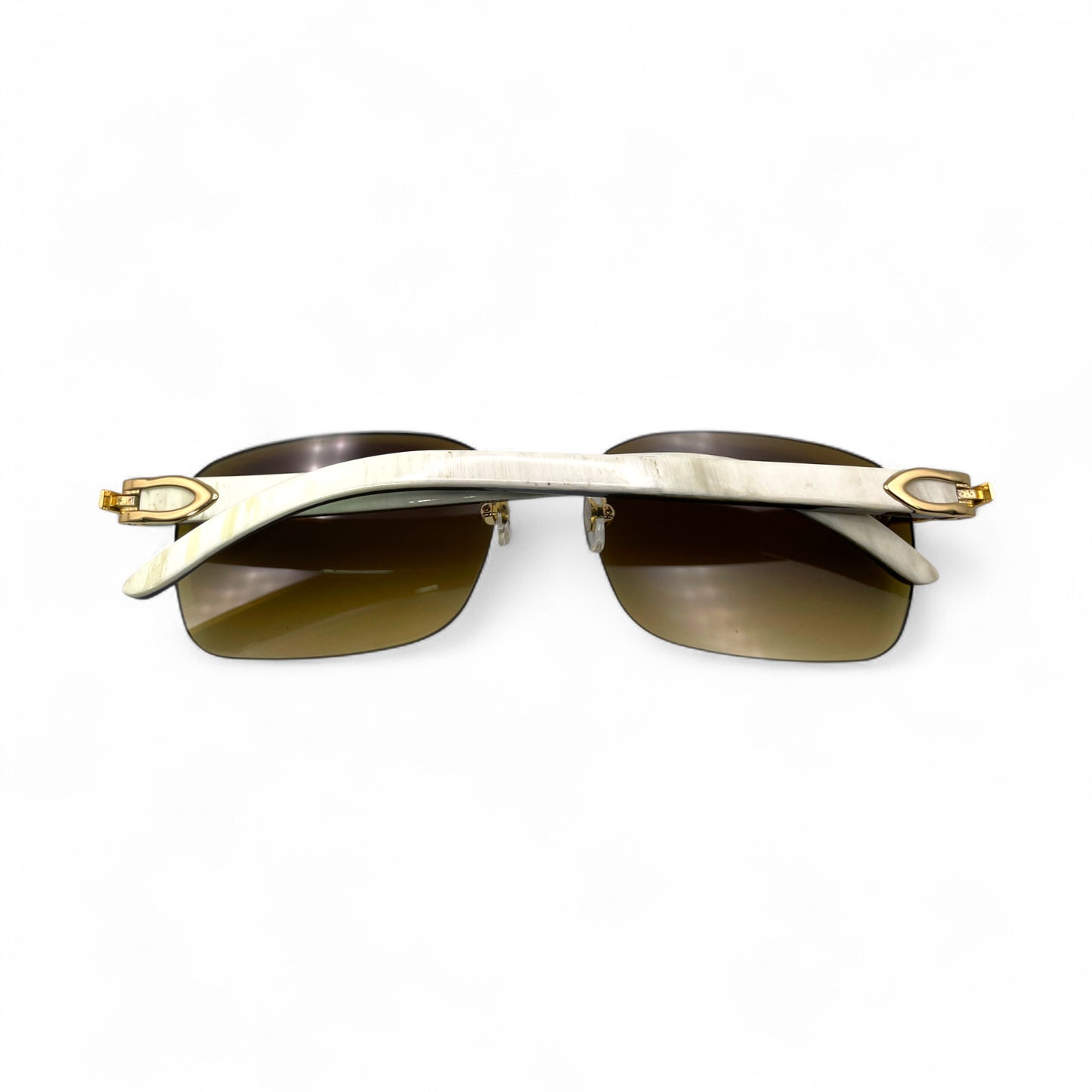 C Decor Buffs - Gold White Genuine Horn Sunglasses (2010s)