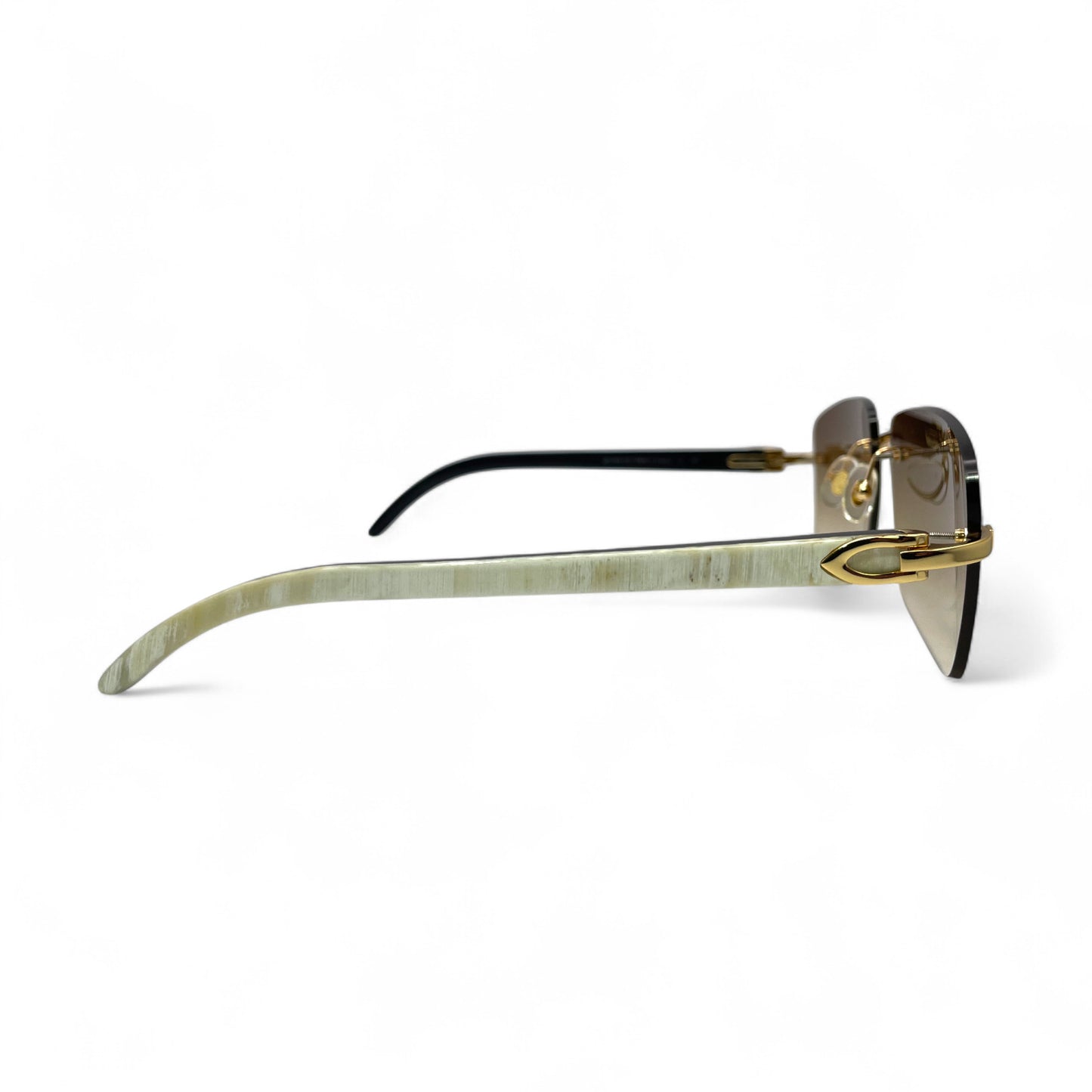 C Decor Buffs - Gold White Genuine Horn Sunglasses (2010s)
