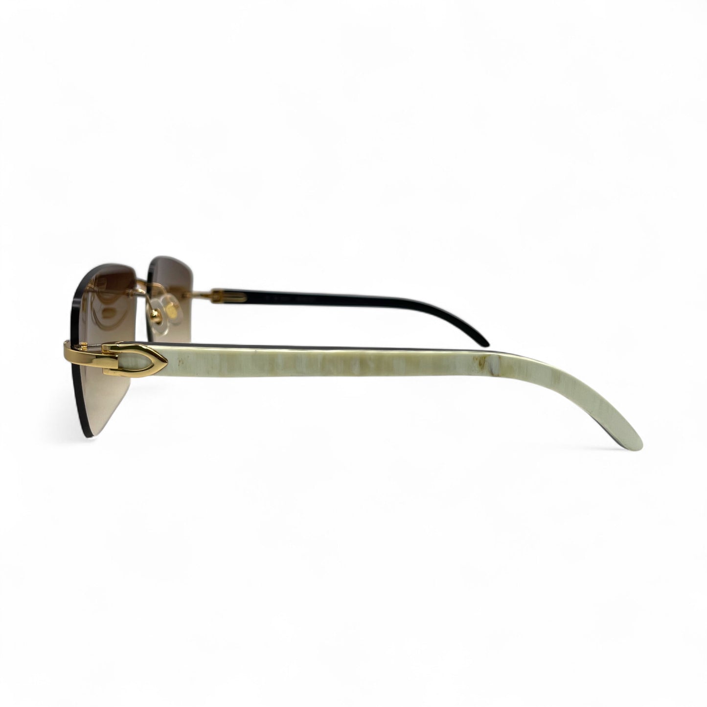 C Decor Buffs - Gold White Genuine Horn Sunglasses (2010s)