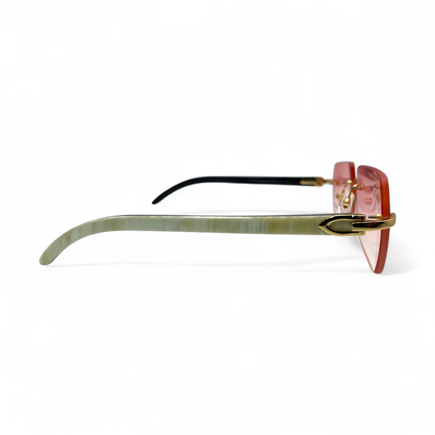 C Decor Buffs - Gold White Genuine Horn Sunglasses (2010s)