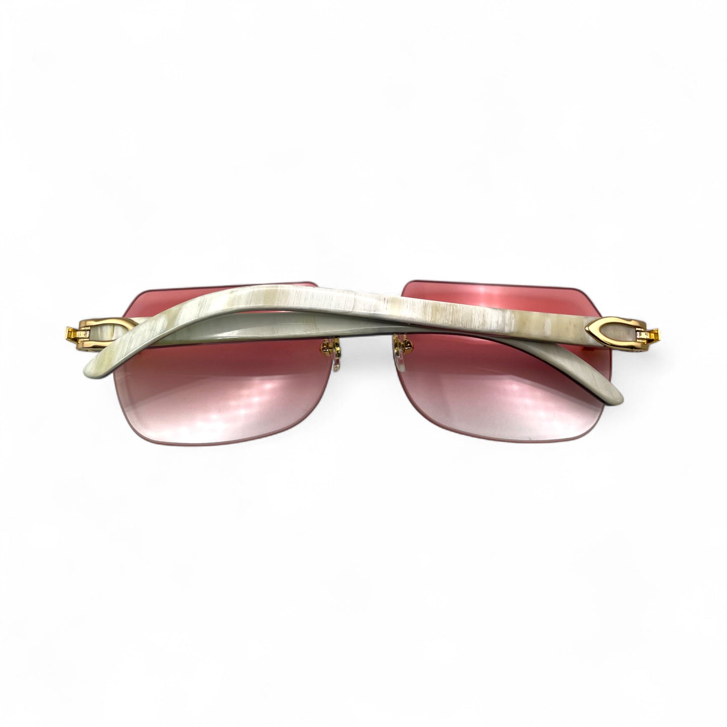 C Decor Buffs - Gold White Genuine Horn Sunglasses (2010s)
