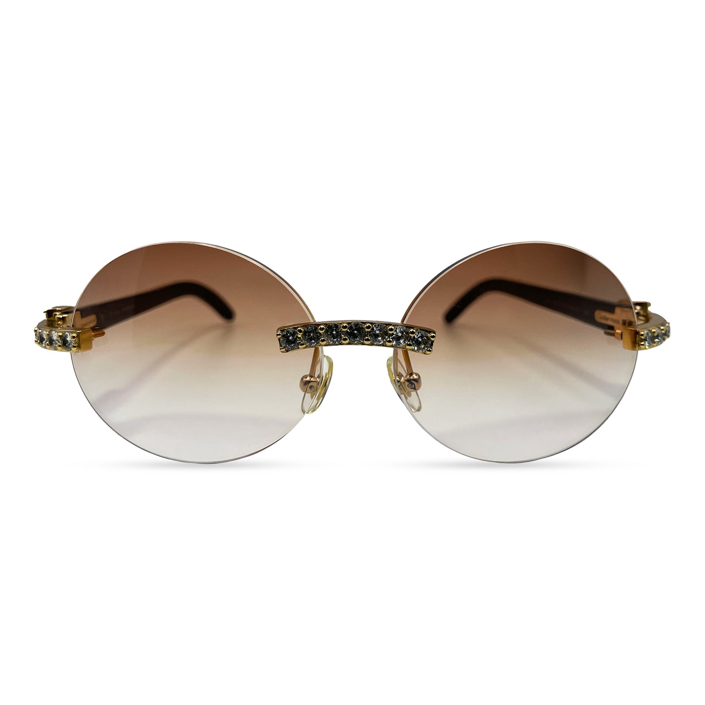 C Decor Buffs (Iced - CZ) - Gold White Genuine Horn Sunglasses - Diamonds Sets (2010s)