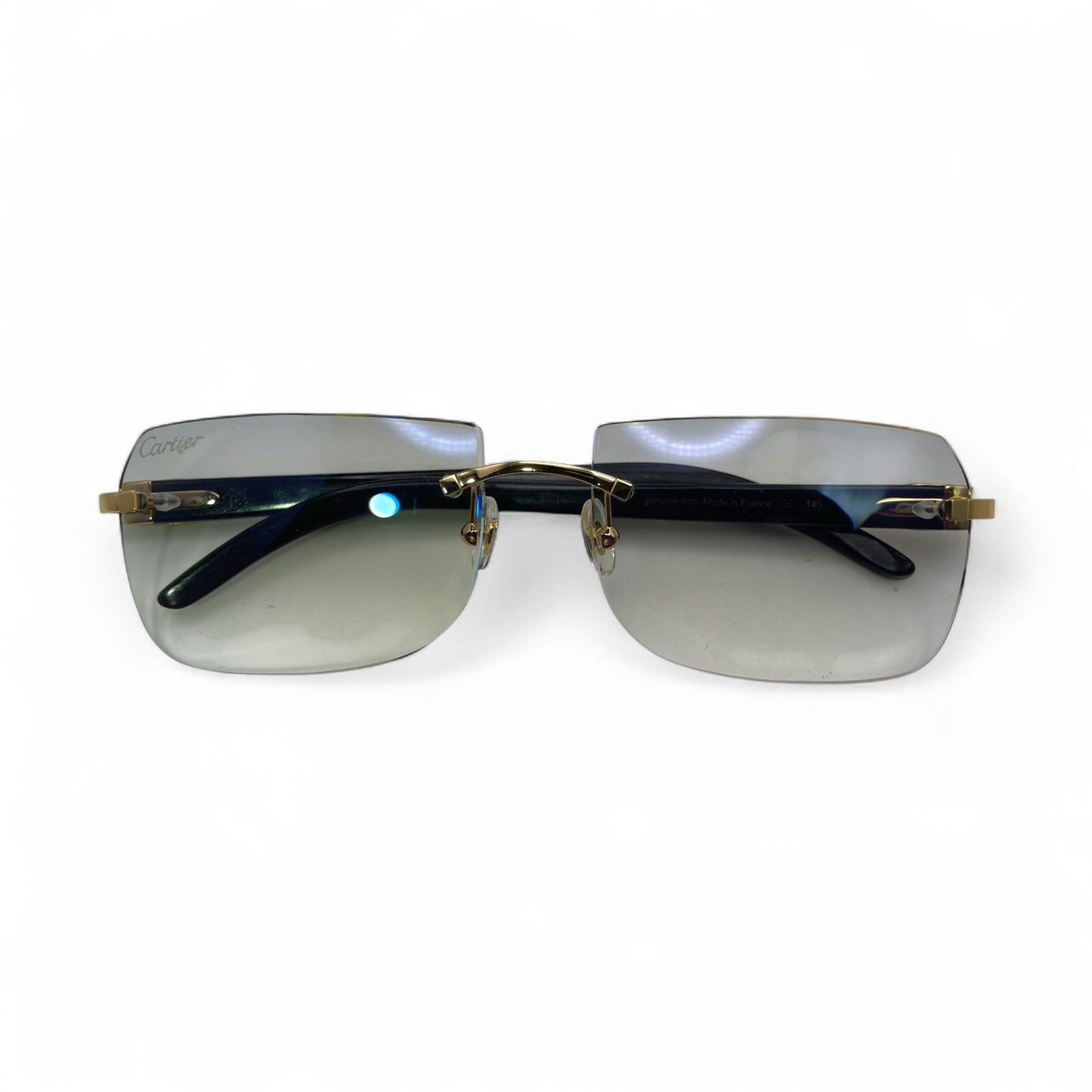 C Decor Buffs - Gold White Genuine Horn Sunglasses (2010s)