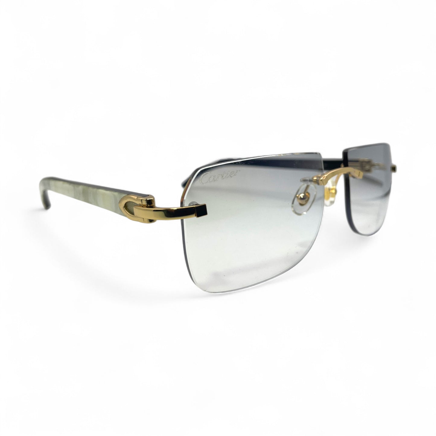 C Decor Buffs - Gold White Genuine Horn Sunglasses (2010s)