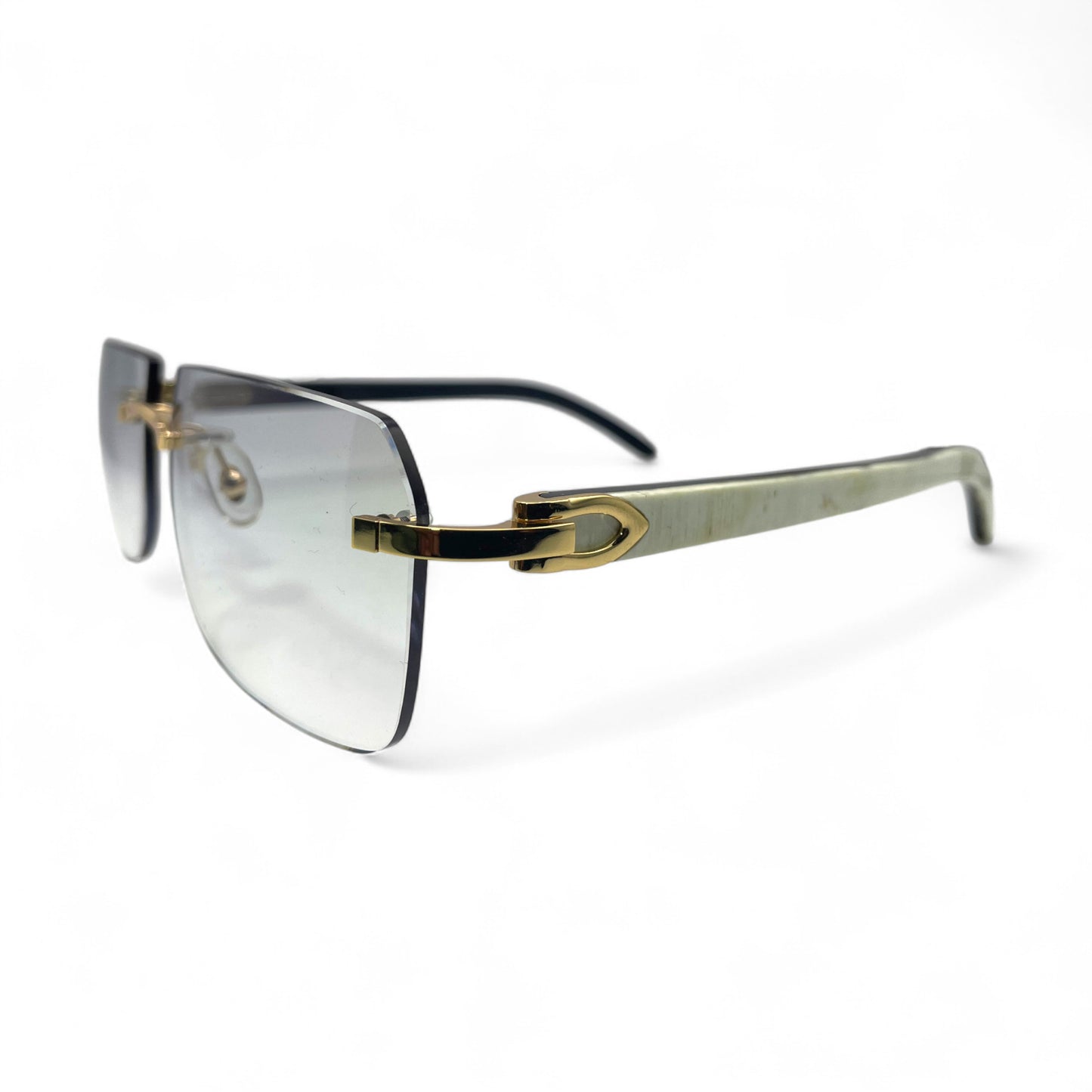 C Decor Buffs - Gold White Genuine Horn Sunglasses (2010s)