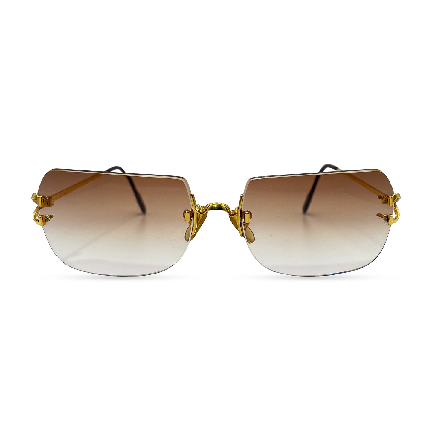 Authentic Cartier Signature C - 58-20 Big C Gold Wires w/ Hennessy Brown Lenses (2000s)