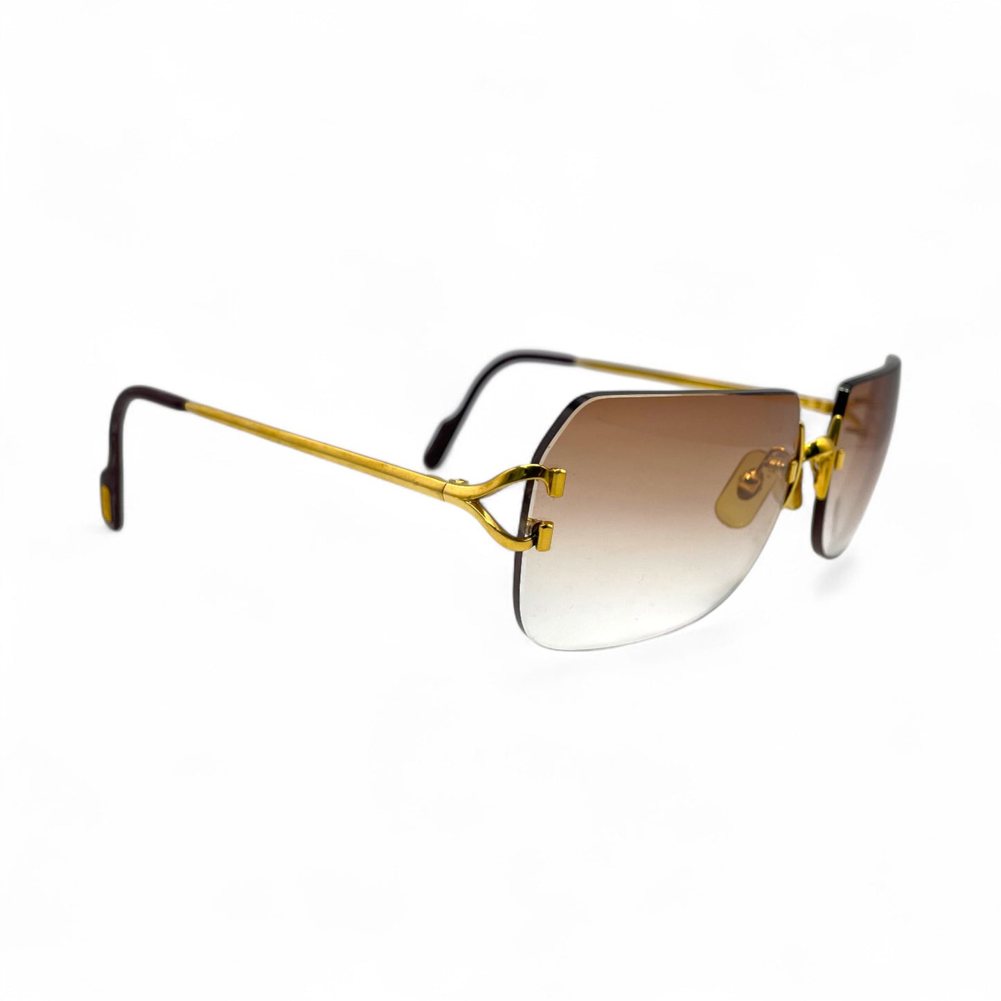 Authentic Cartier Signature C - 58-20 Big C Gold Wires w/ Hennessy Brown Lenses (2000s)