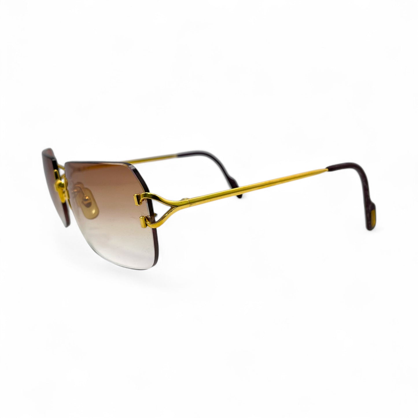 Authentic Cartier Signature C - 58-20 Big C Gold Wires w/ Hennessy Brown Lenses (2000s)