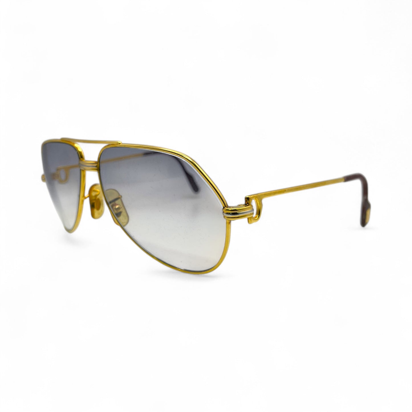 Authentic Cartier Santos (Vintage Aviators) - Gold Wires Sunglasses (Screw Bridge)