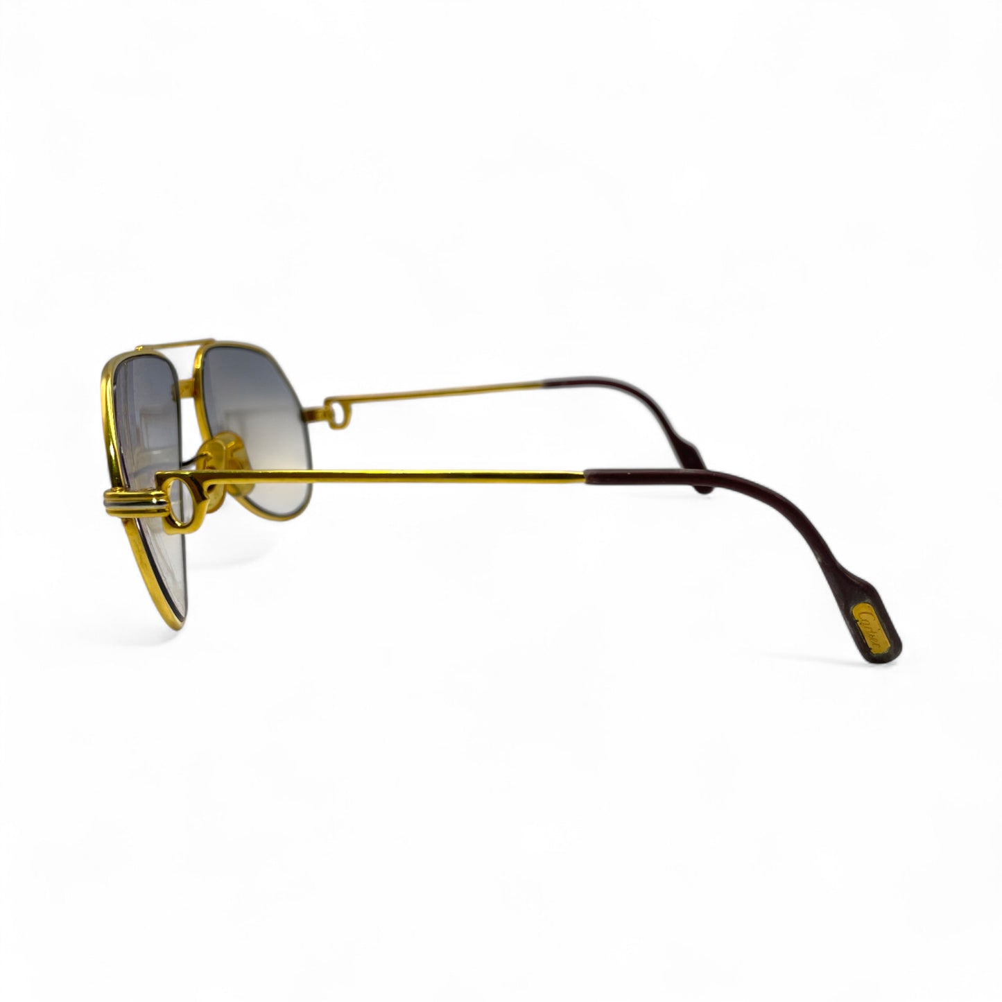 Authentic Cartier Santos (Vintage Aviators) - Gold Wires Sunglasses (Screw Bridge)