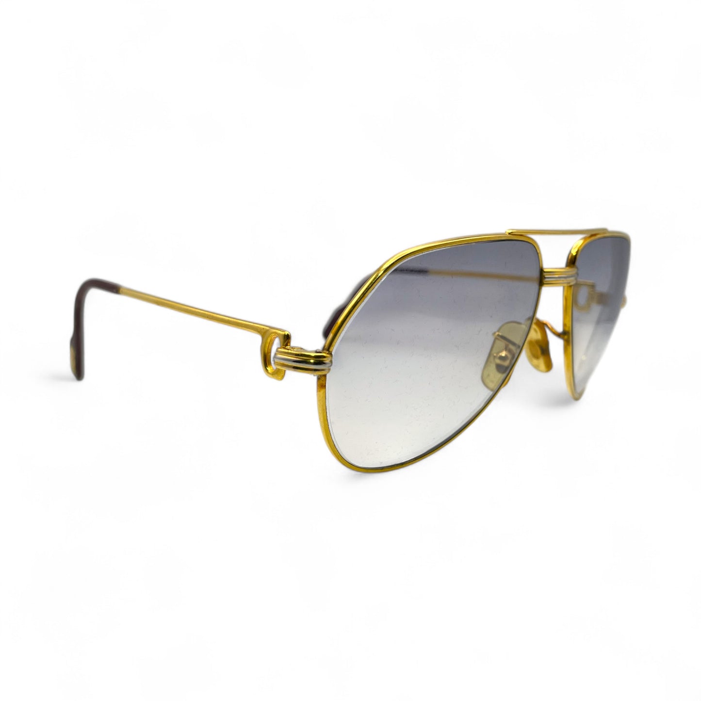 Authentic Cartier Santos (Vintage Aviators) - Gold Wires Sunglasses (Screw Bridge)