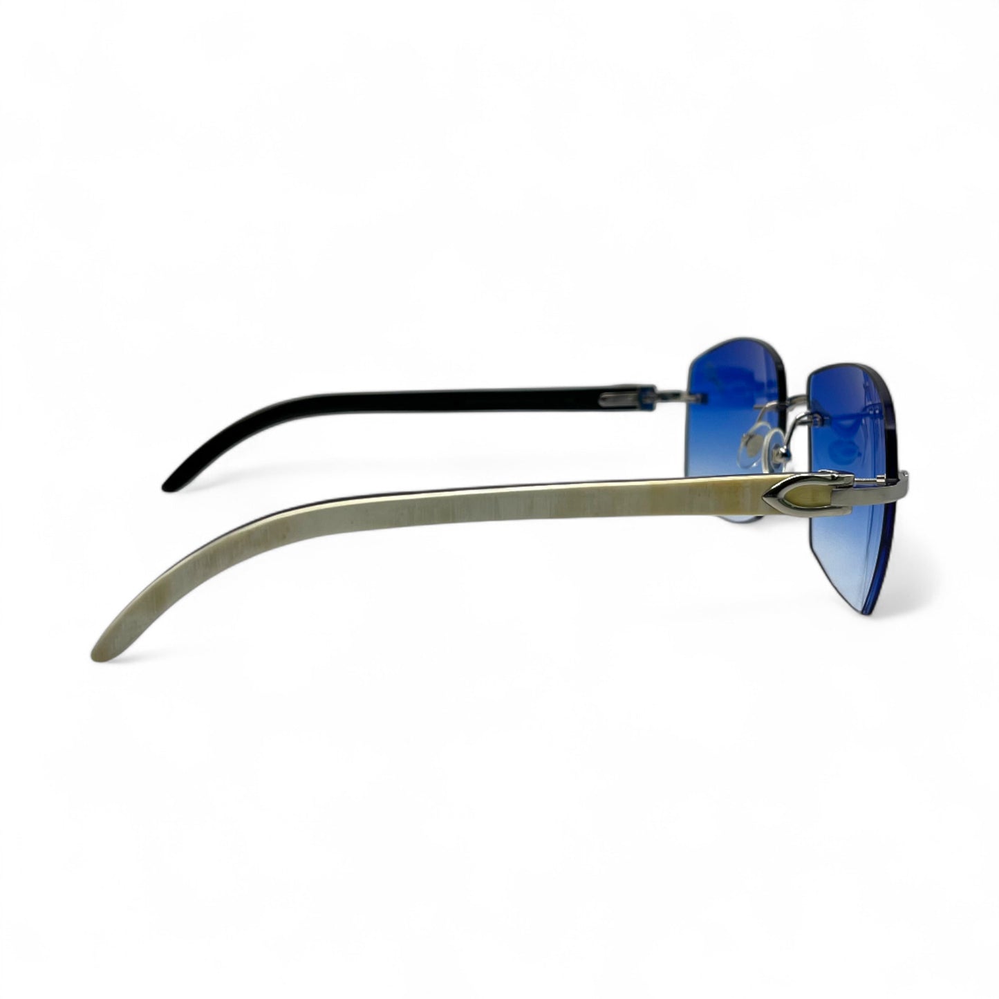 C Decor "Detroit Lions" - Silver Marbles/Buffs Sunglasses w/ Custom Cobalt Blue Lenses (2025)
