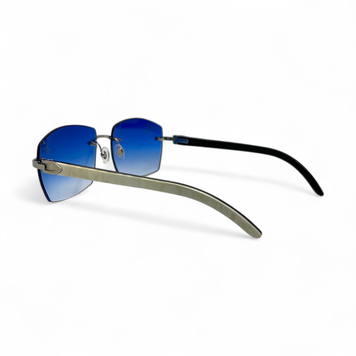 C Decor "Detroit Lions" - Silver Marbles/Buffs Sunglasses w/ Custom Cobalt Blue Lenses (2025)