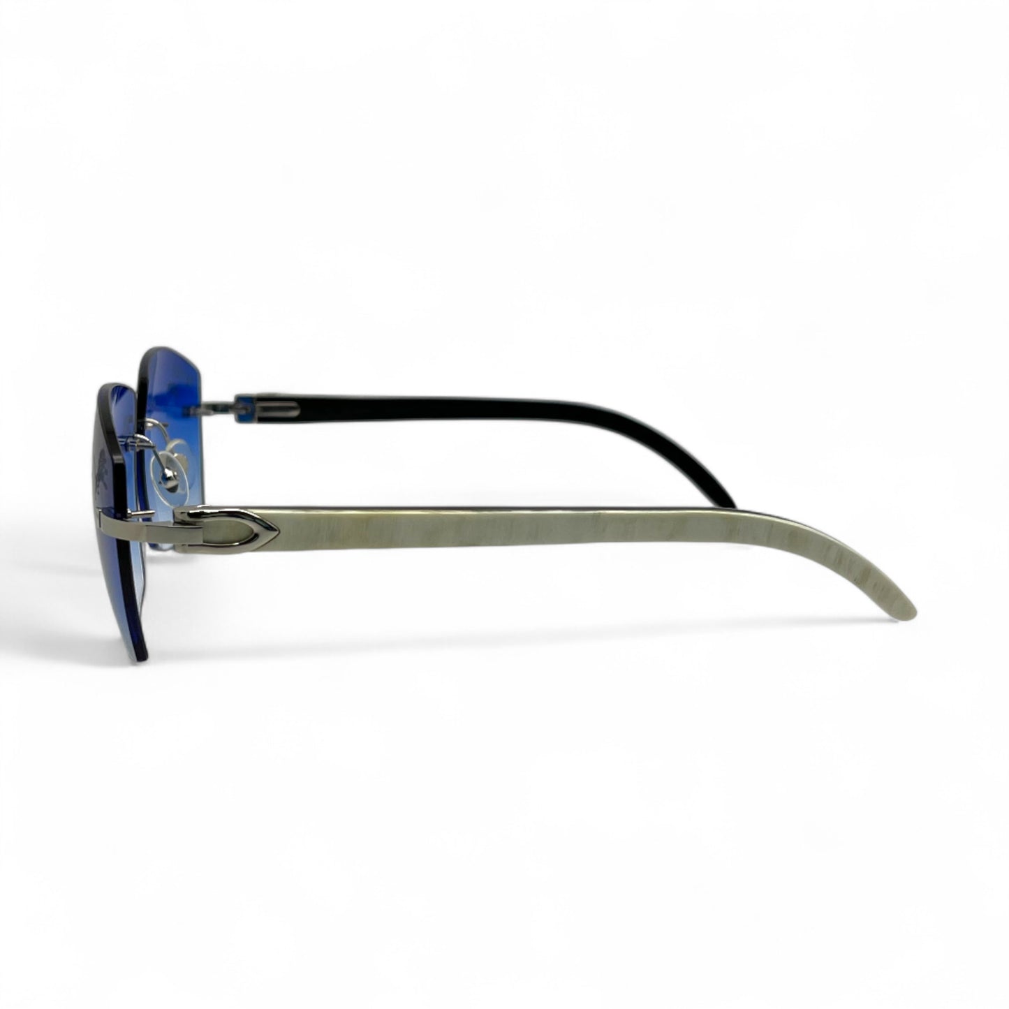 C Decor "Detroit Lions" - Silver Marbles/Buffs Sunglasses w/ Custom Cobalt Blue Lenses (2025)
