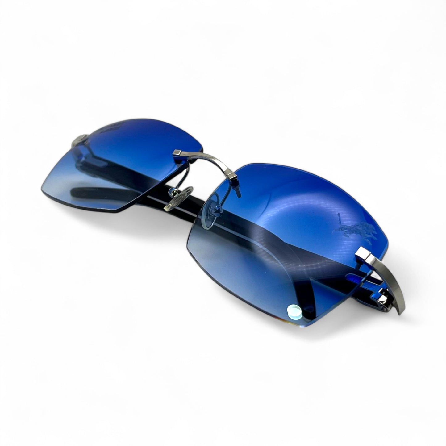 C Decor "Detroit Lions" - Silver Marbles/Buffs Sunglasses w/ Custom Cobalt Blue Lenses (2025)