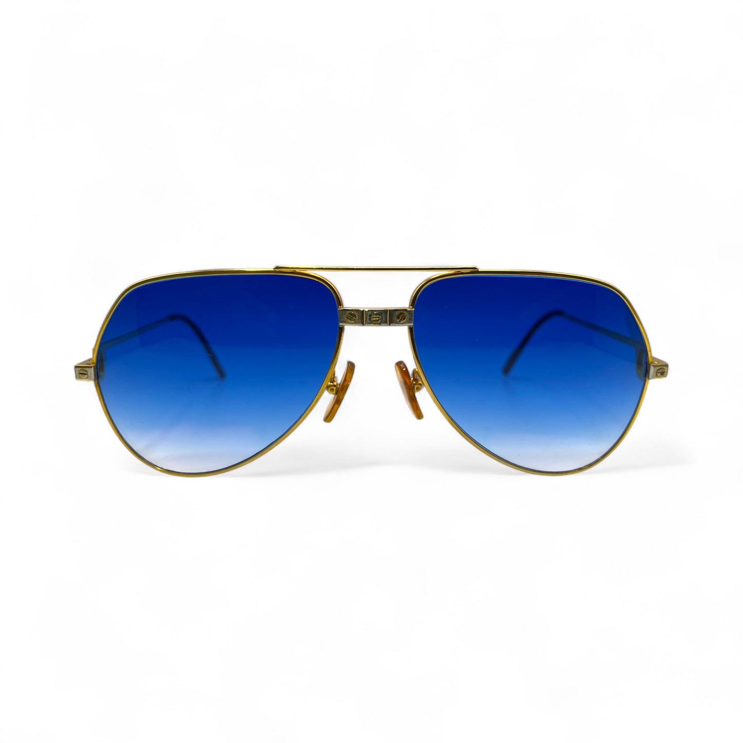 Authentic Cartier Santos (Vintage Aviators) - Gold Wires Sunglasses (Screw Bridge)