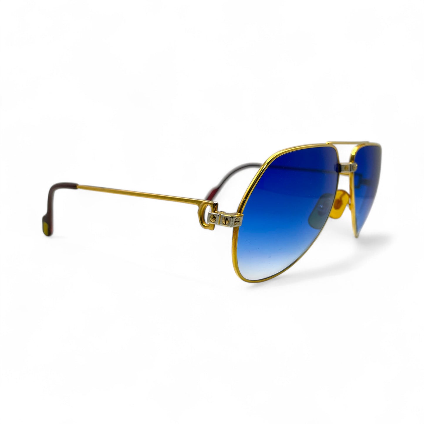 Authentic Cartier Santos (Vintage Aviators) - Gold Wires Sunglasses (Screw Bridge)