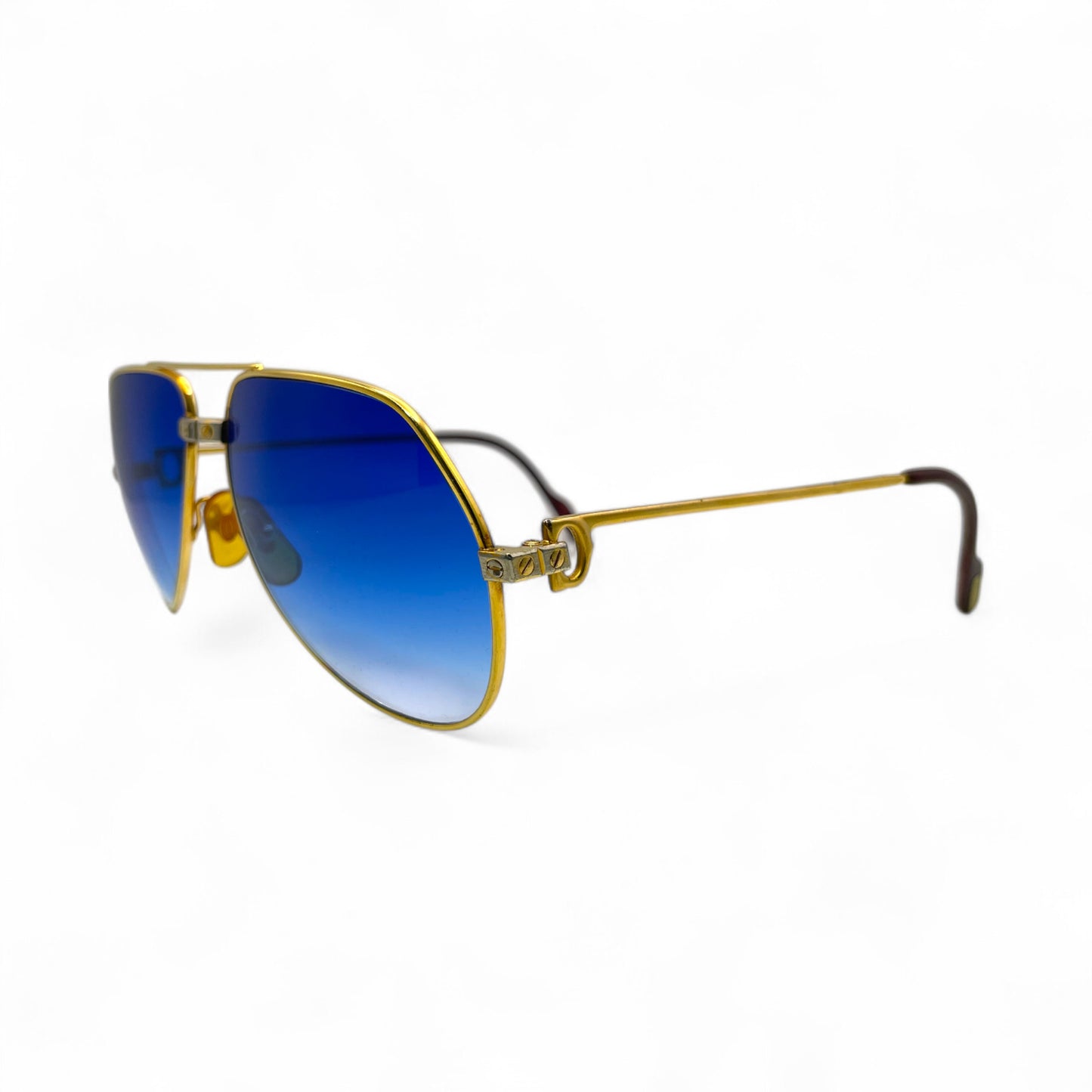 Authentic Cartier Santos (Vintage Aviators) - Gold Wires Sunglasses (Screw Bridge)