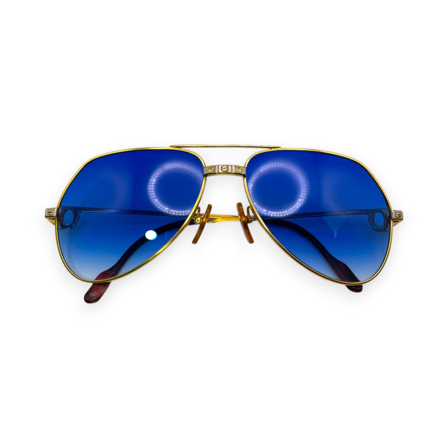 Authentic Cartier Santos (Vintage Aviators) - Gold Wires Sunglasses (Screw Bridge)