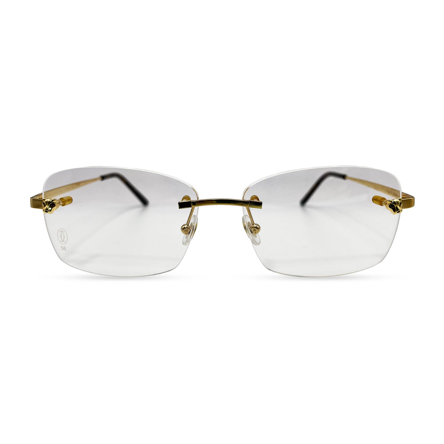 Authentic Cartier Panthere - 56-15 Gold Wires Eyeglasses