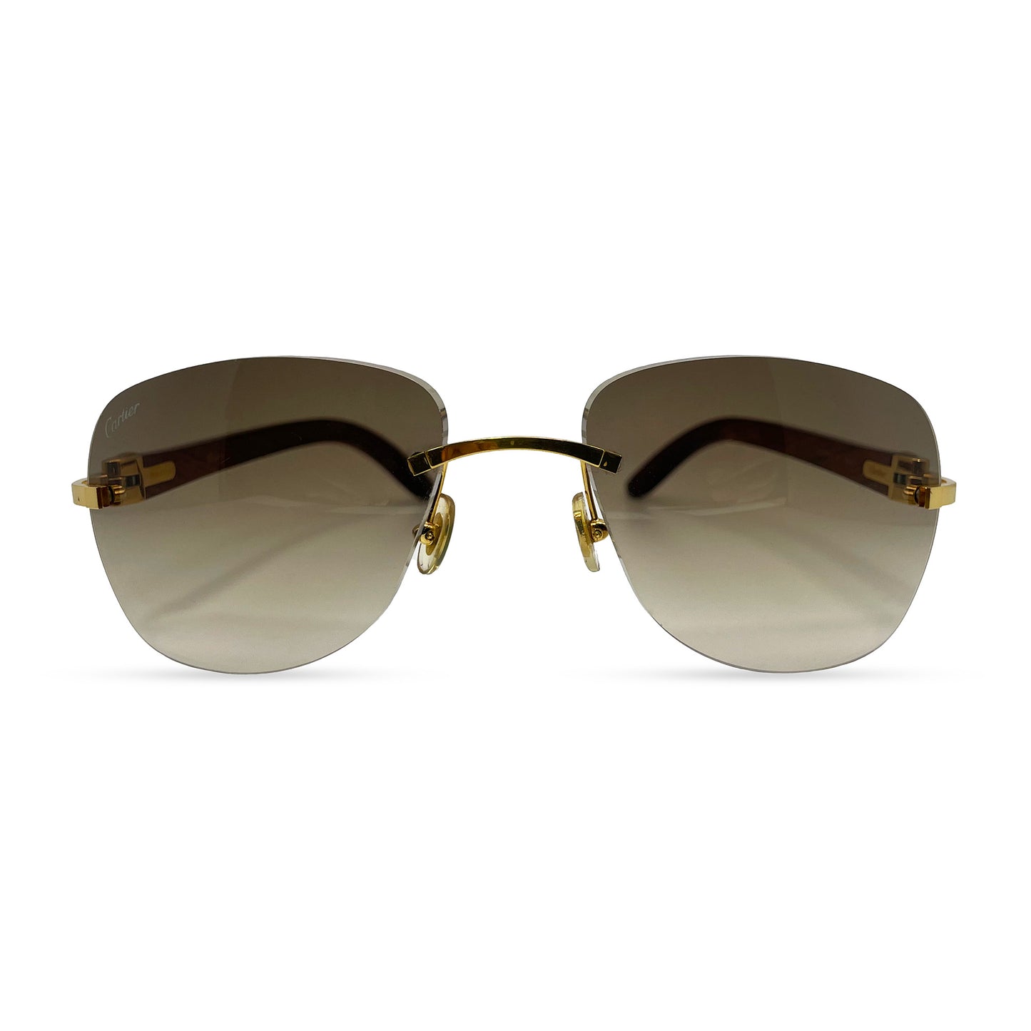 Cartier - Gold Woods w/ Brown Faded Lenses - Authentic