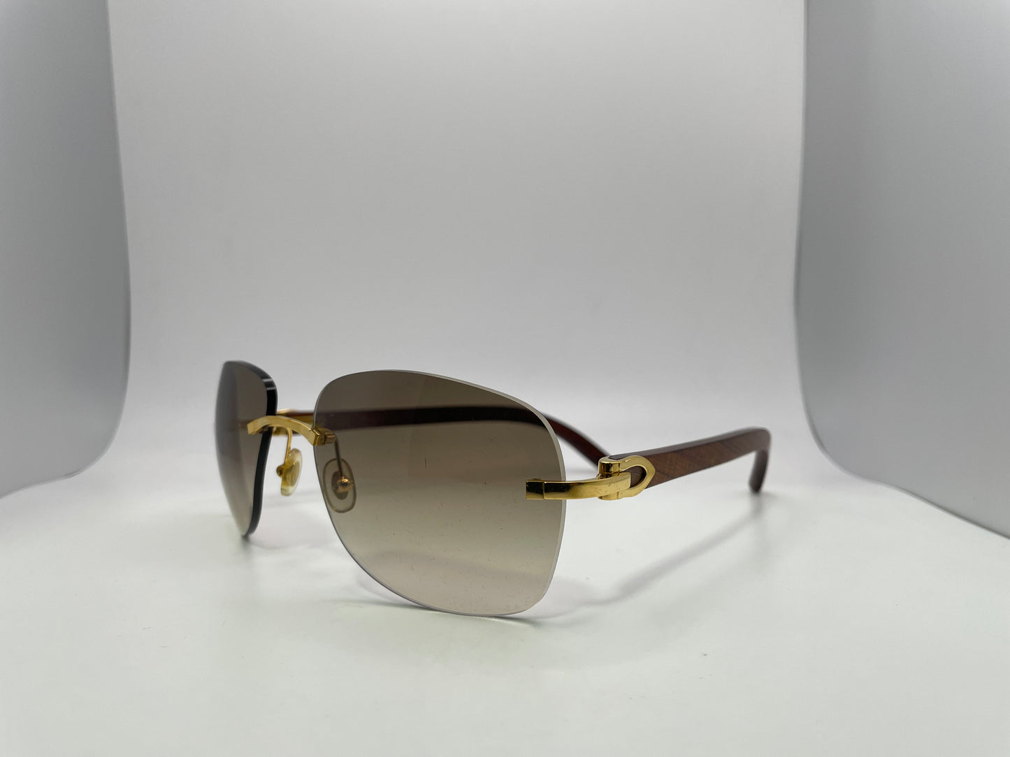 Cartier - Gold Woods w/ Brown Faded Lenses - Authentic
