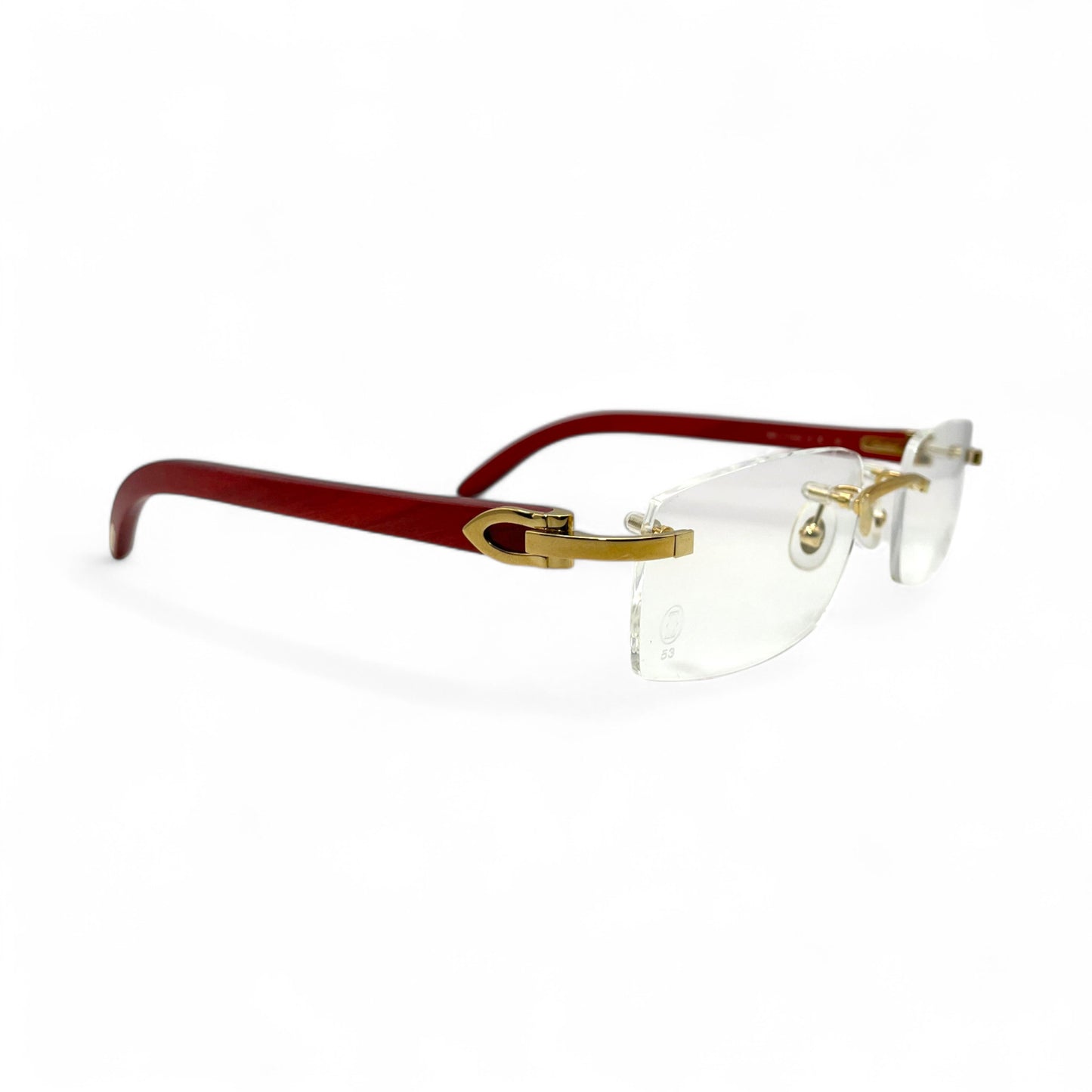 CT0052O Authentic Cartier C Decor - Gold Red Woods Eyeglasses (2020s)