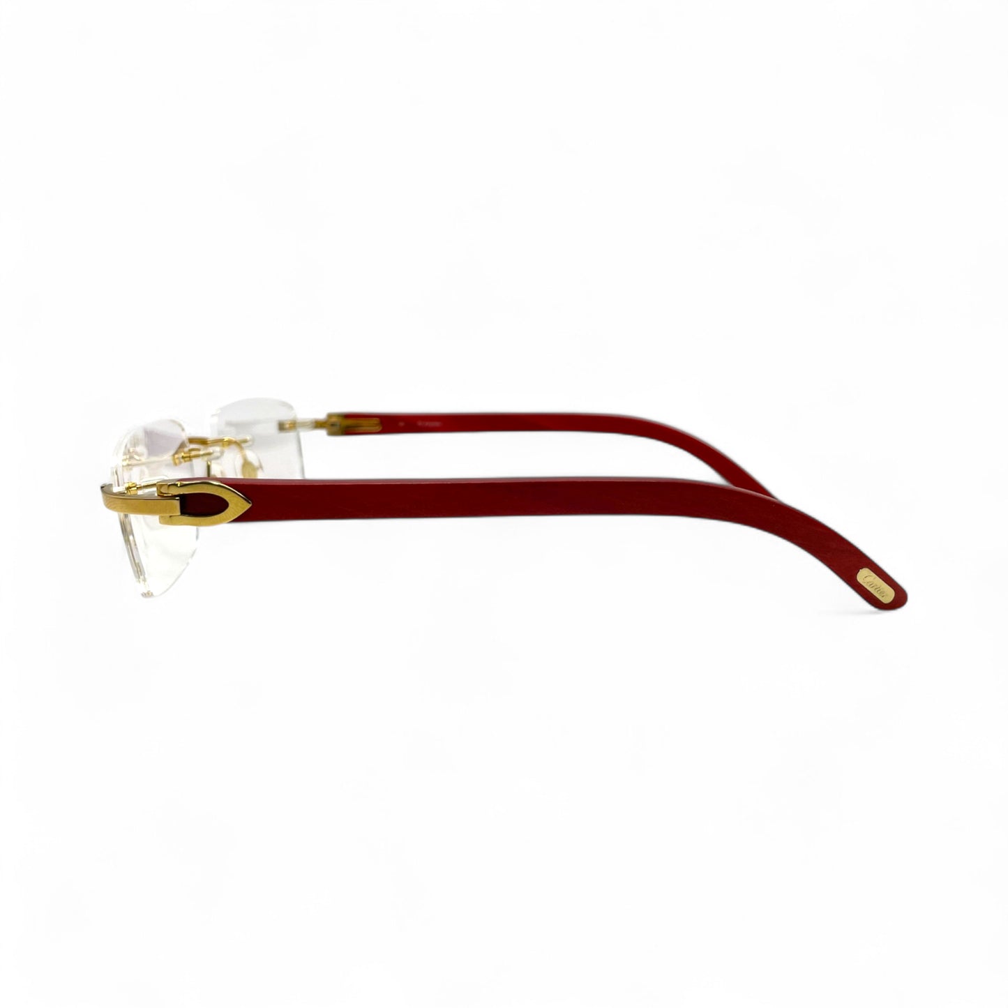 CT0052O Authentic Cartier C Decor - Gold Red Woods Eyeglasses (2020s)