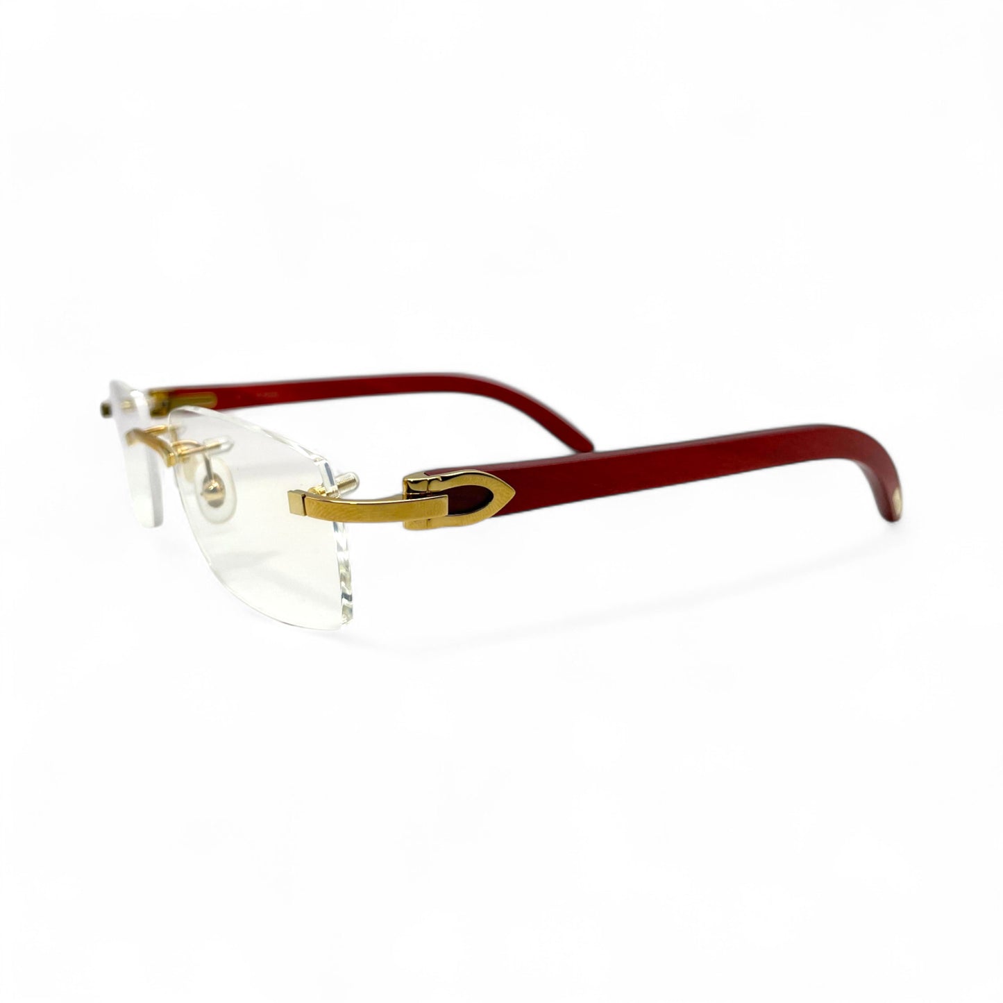 CT0052O Authentic Cartier C Decor - Gold Red Woods Eyeglasses (2020s)