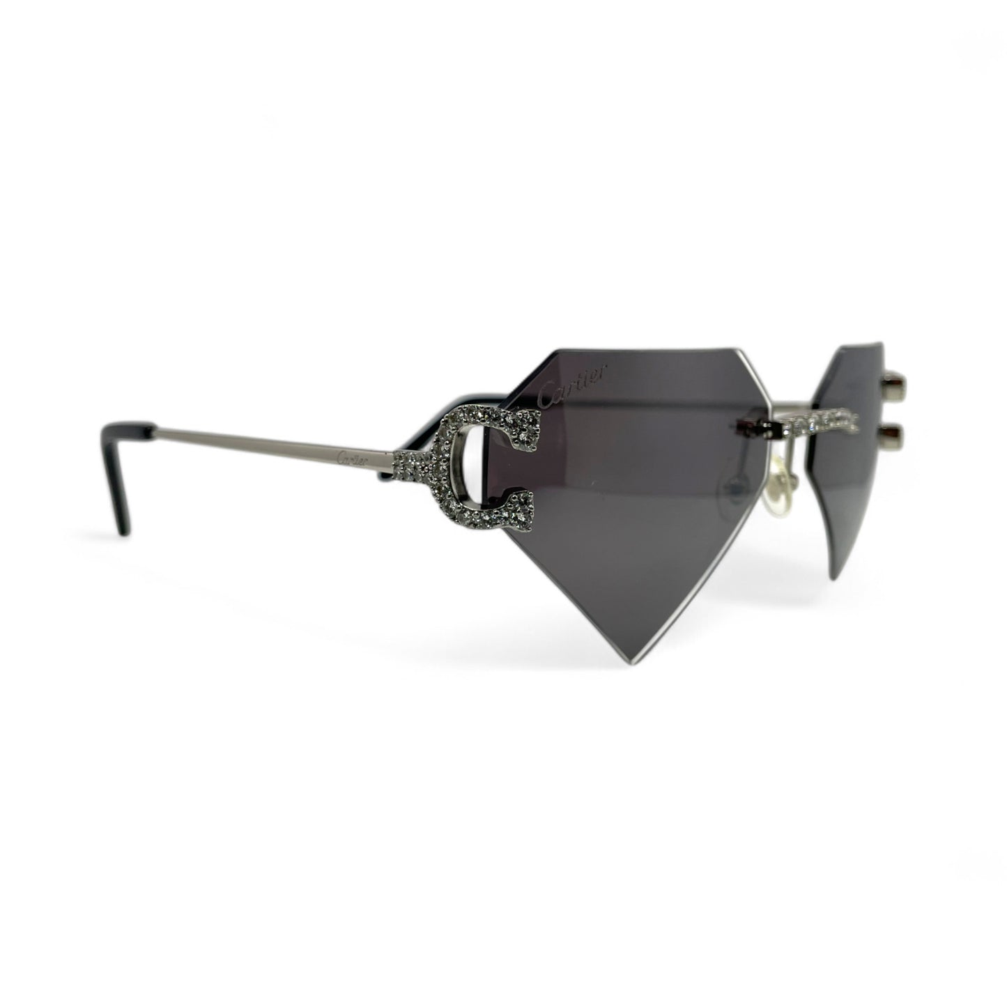 Big C Decor (Iced) - Silver Wires Sunglasses w/ Superman Transitions Lenses - 3pc Diamonds Prong Set (2010s)