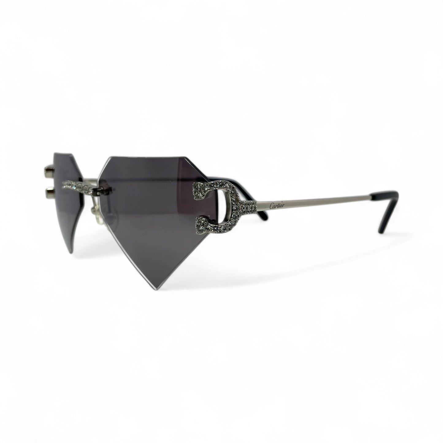 Big C Decor (Iced) - Silver Wires Sunglasses w/ Superman Transitions Lenses - 3pc Diamonds Prong Set (2010s)