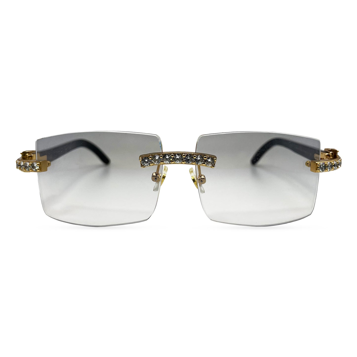 C Decor Buffs (Iced - CZ) - Gold White Genuine Horn Sunglasses - Diamonds Sets (2010s)