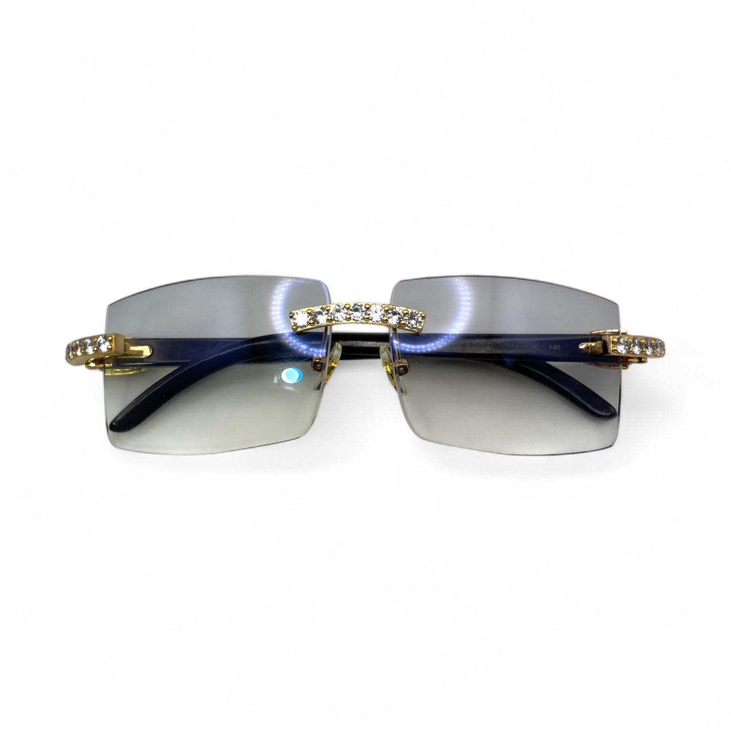C Decor Buffs (Iced - CZ) - Gold White Genuine Horn Sunglasses - Diamonds Sets (2010s)