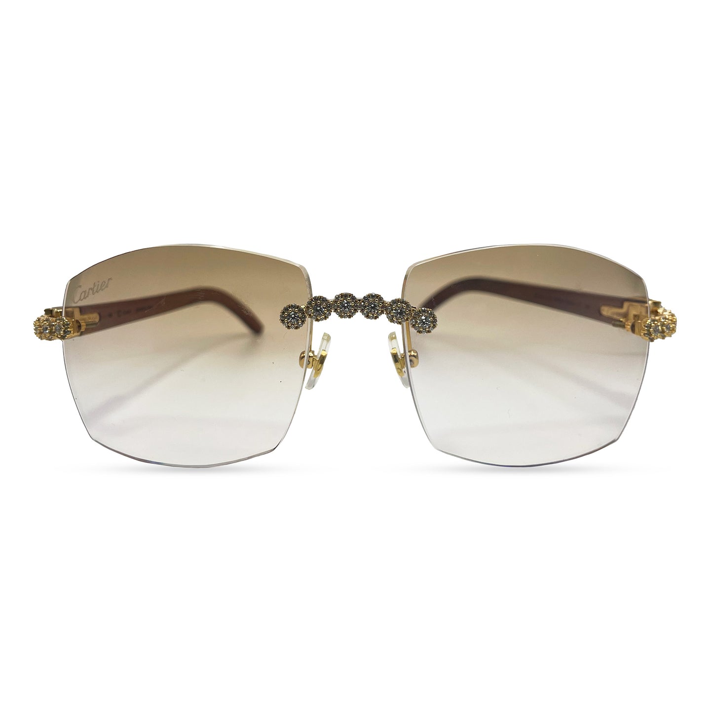 C Decor Woods (Iced - CZ) - Gold Woods Sunglasses w/ Diamonds Flower Set (2010s)