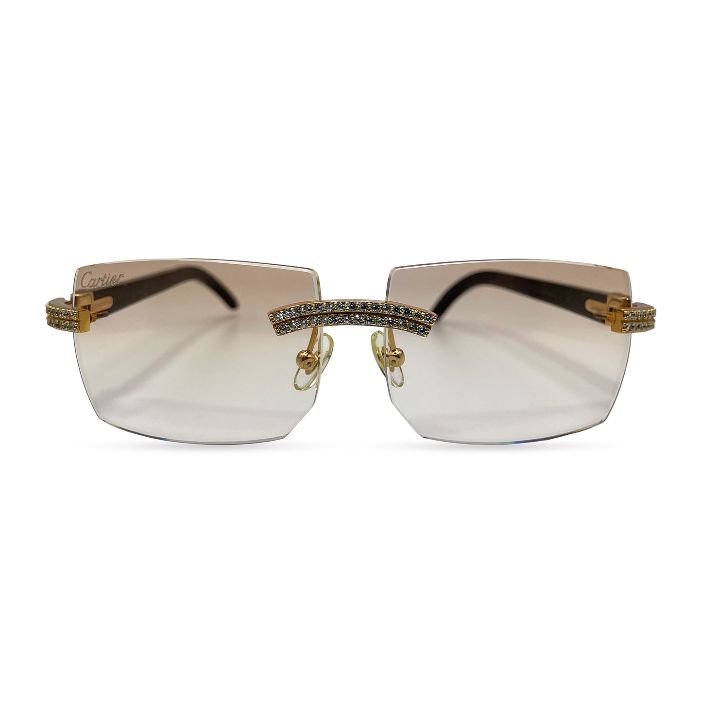 C Decor Buffs (Iced - CZ) - Gold White Genuine Horn Sunglasses - Diamonds Sets (2010s)