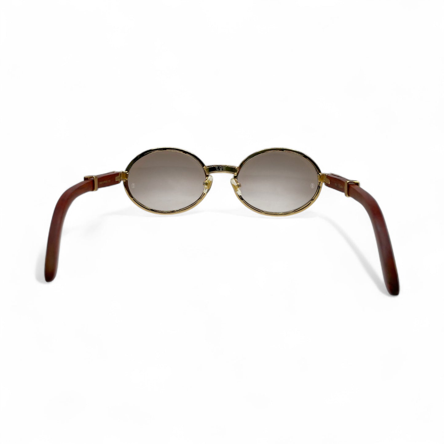 Giverny (Iced) - 55-22 Gold Woods Sunglasses w/ Brown Lenses - Diamonds Set/Frame (90s)