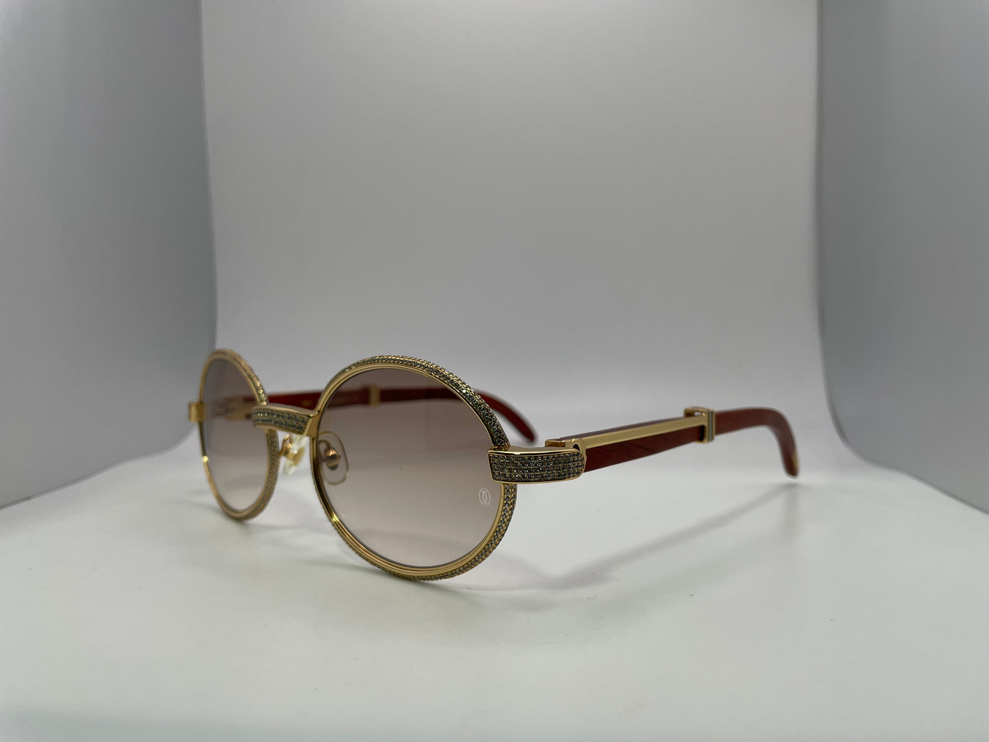 Giverny - Gold Woods w/ Diamond Frame & Brown Lenses