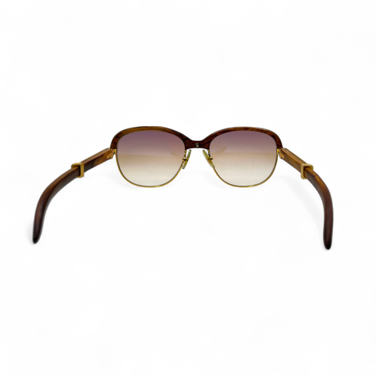 Authentic Cartier Malmaison - 56-16 Gold Woods Sunglasses w/ Hennessy Brown Lenses (90s)