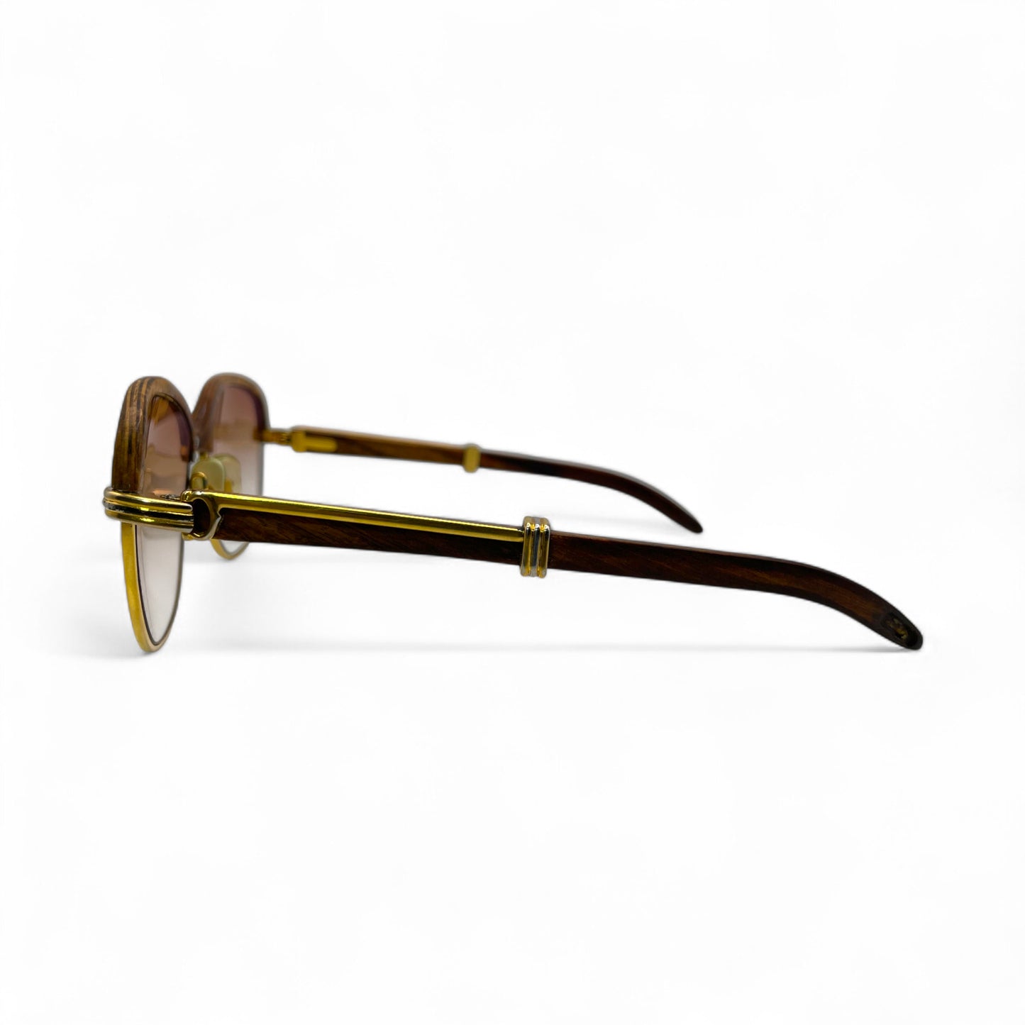 Authentic Cartier Malmaison - 56-16 Gold Woods Sunglasses w/ Hennessy Brown Lenses (90s)