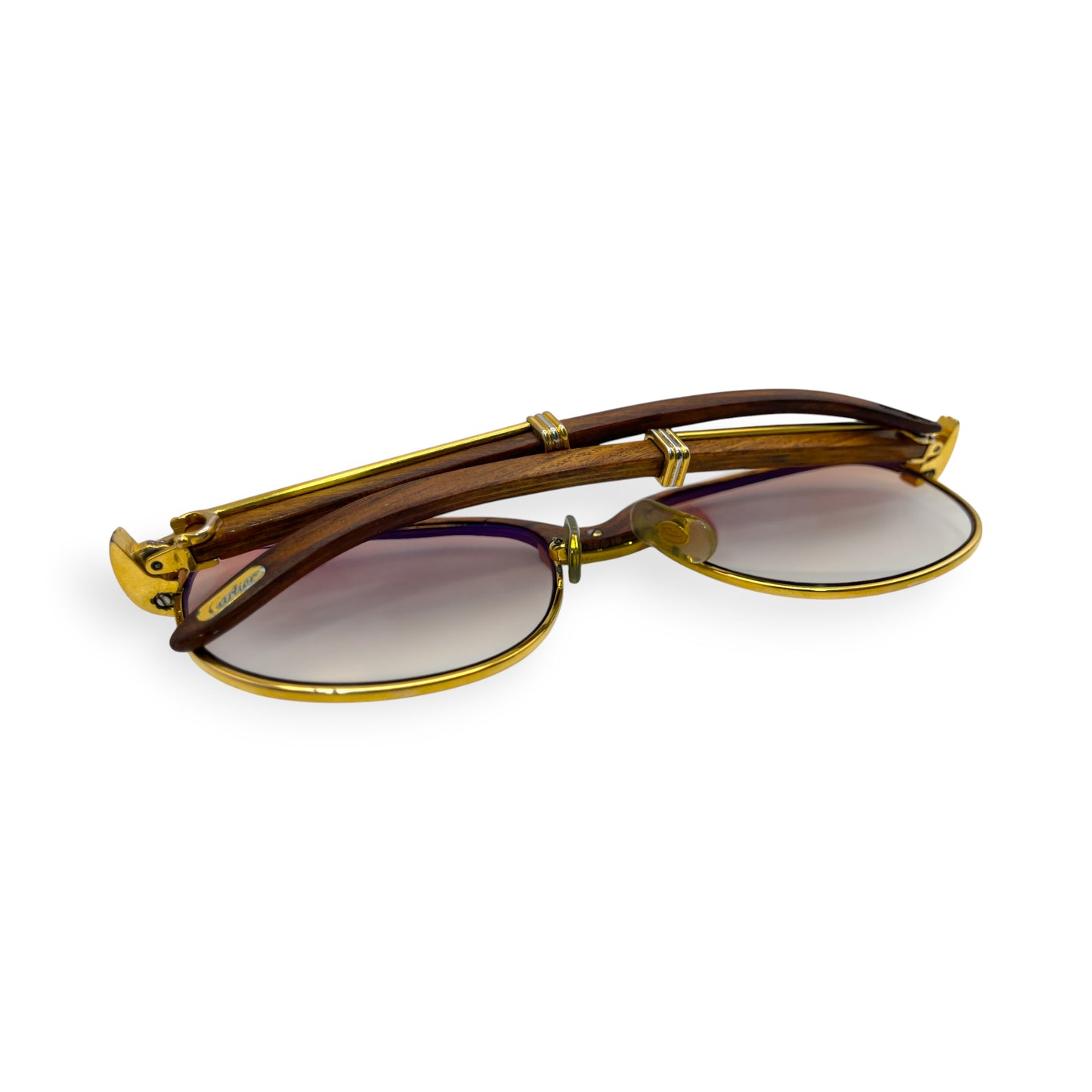 Authentic Cartier Malmaison - 56-16 Gold Woods Sunglasses w/ Hennessy Brown Lenses (90s)