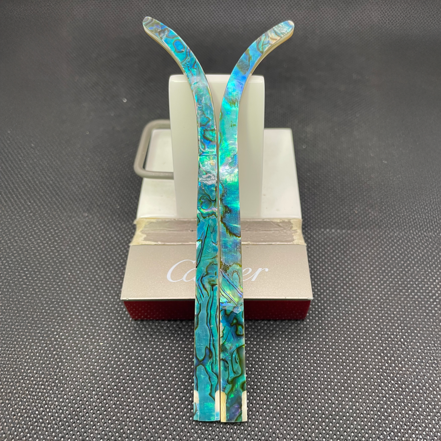 C Decor Temples - Pearl Blue Holographic White Buffs
