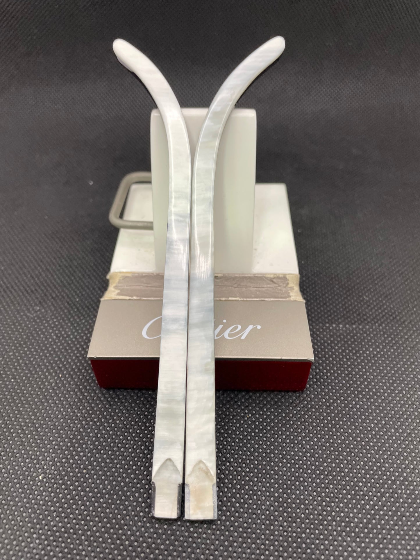 C Decor Temples - White Buffs 80/20 Swirls - for Authentic Cartier Frames