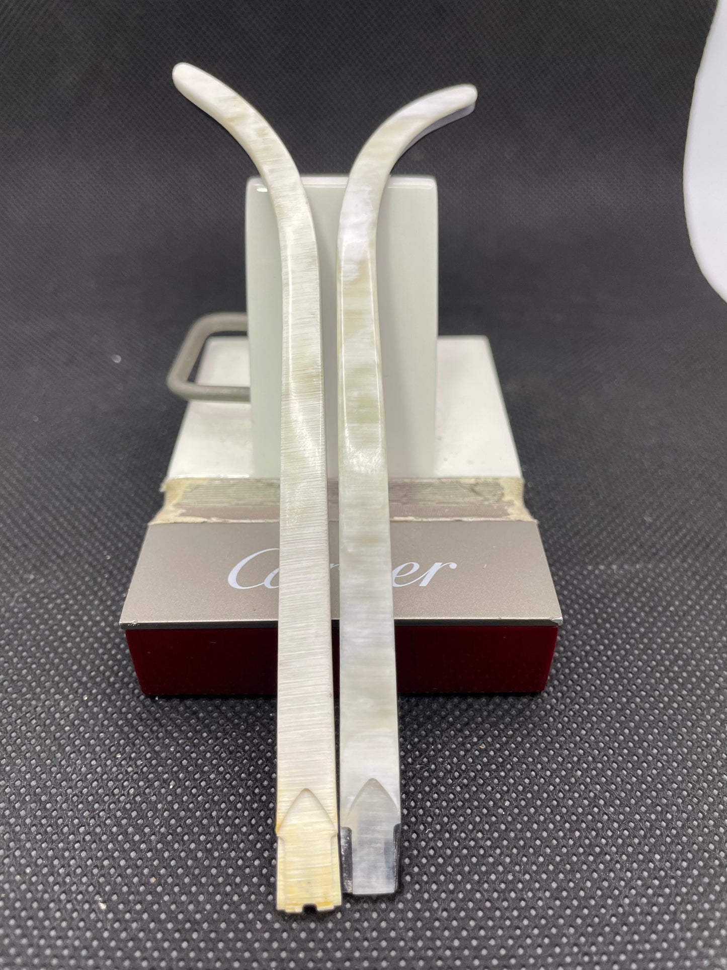 C Decor Temples - White Buffs 85/15 Swirls - for Authentic Cartier Frames