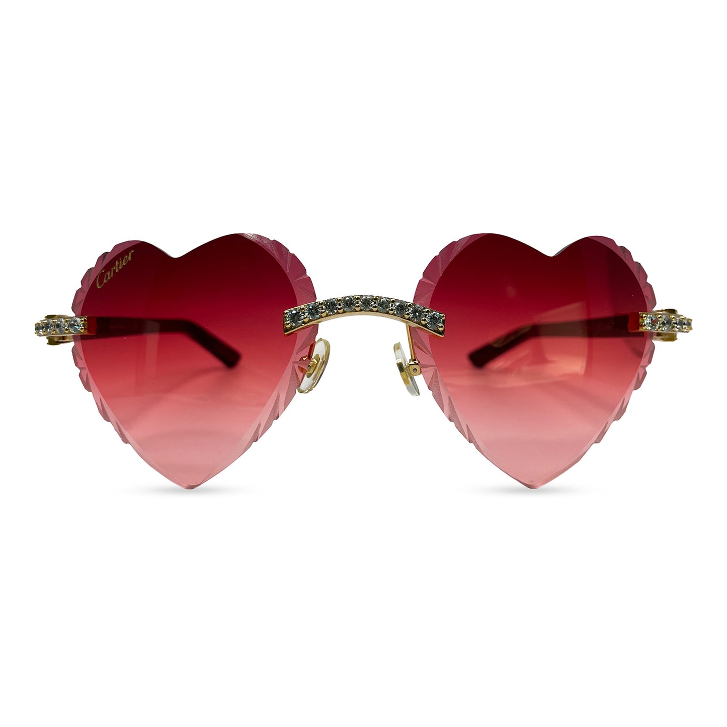 C Decor Marbles (Iced - Diamond Cut) - Gold White Marbles Sunglasses w/ Light Hennessy Brown Lenses (2010s)
