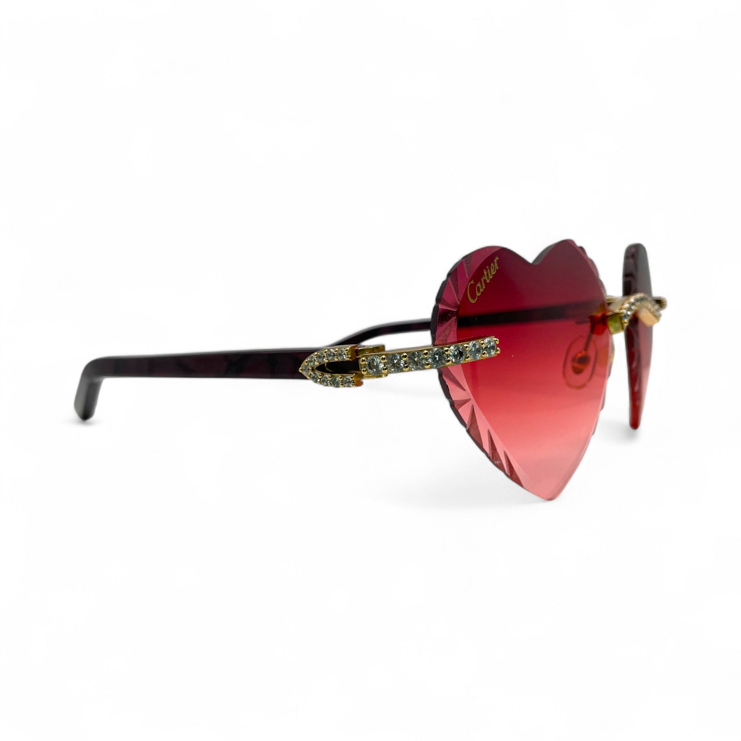 C Decor Marbles (Iced - Diamond Cut) - Gold White Marbles Sunglasses w/ Light Hennessy Brown Lenses (2010s)