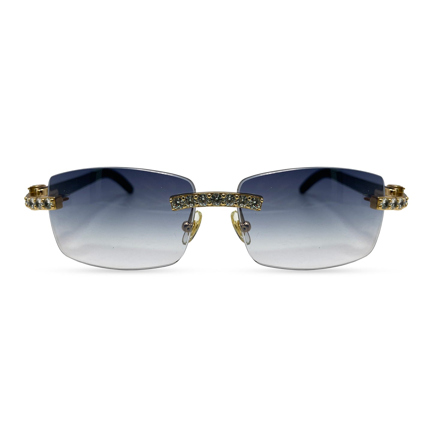 C Decor Buffs (Iced - CZ) - Gold White Genuine Horn Sunglasses - Diamonds Sets (2010s)
