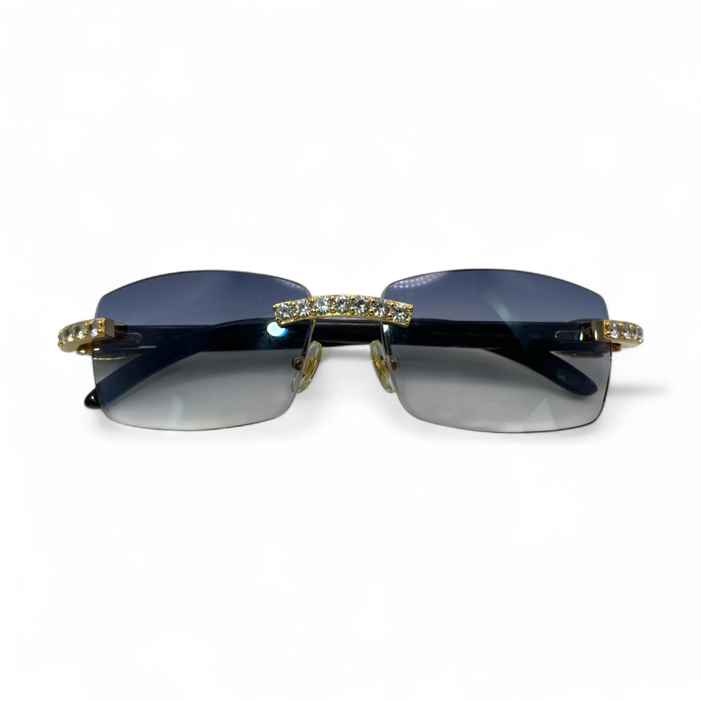 C Decor Buffs (Iced - CZ) - Gold White Genuine Horn Sunglasses - Diamonds Sets (2010s)